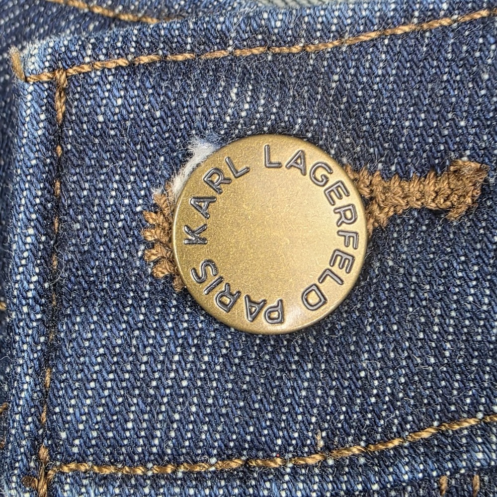 Karl Lagerfeld Paris Jeans Womens Size 10 Black Logo Tape Side Stripe L1TK2258 - Picture 6 of 9